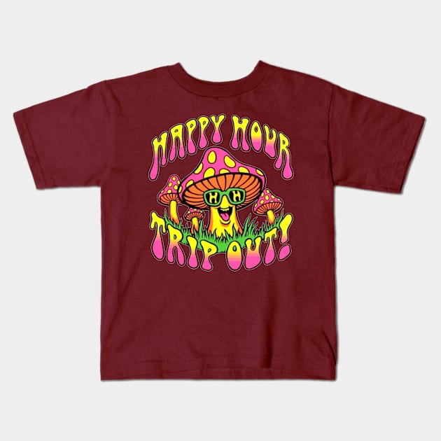 Psychedelic Mushroom - Hippie Kids T-Shirt by AbundanceSeed